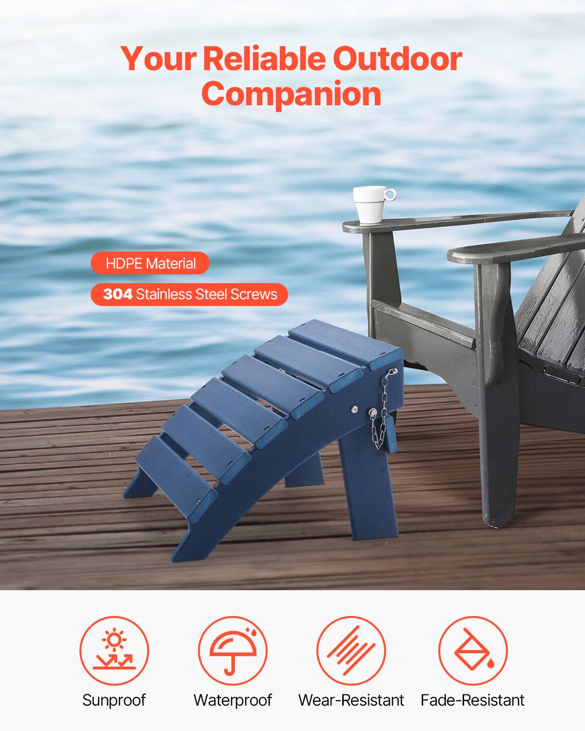 Your Reliable Outdoor Companion

HDPE Material  
304 Stainless Steel Screws

Sunproof  
Waterproof  
Wear-Resistant  
Fade-Resistant
