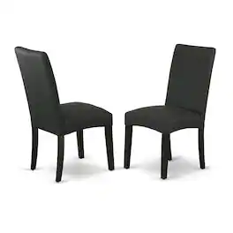 East West Furniture - Dining Room Set Black - Brown