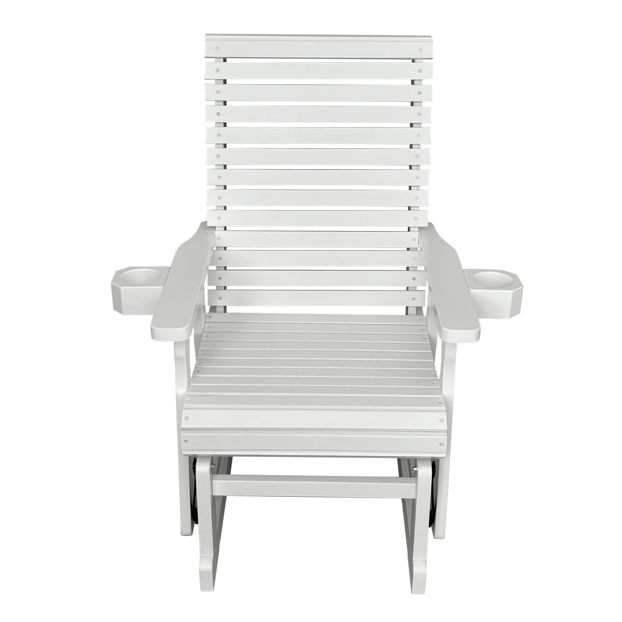 Alt View 2. Fortune Candy - Wooden Patio Glider w/High Back & Deep Contoured Seat, Solid Fir Wood, Heavy-Duty 600 lbs(1 Searter, 2 Pack) - White.