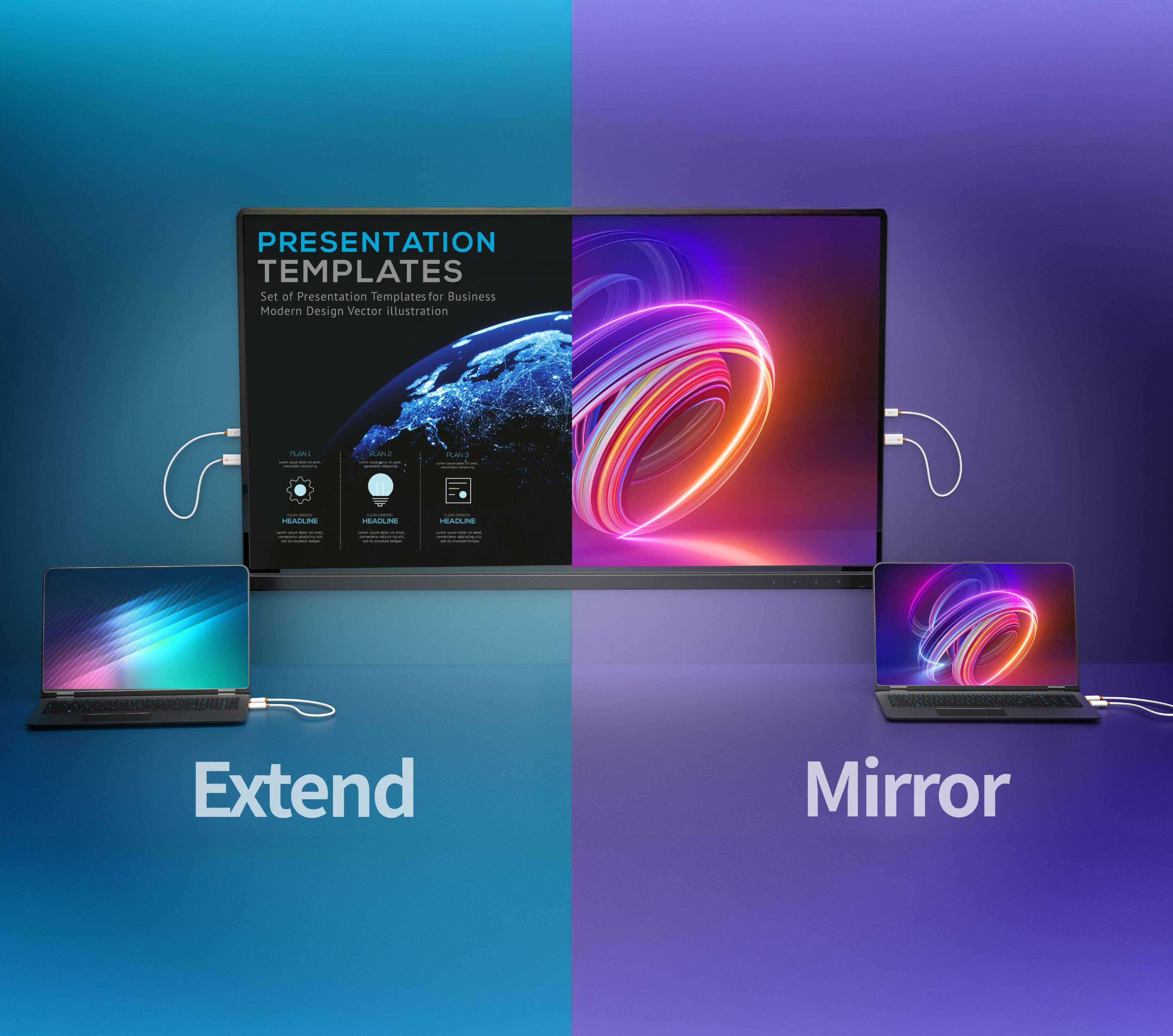 PRESENTATION TEMPLATES  
Set of Presentation Templates for Business  
Modern Design Vector Illustration  

PLAN  
- [Icon]  
- [Icon]  
- [Icon]  

Extend  
Mirror