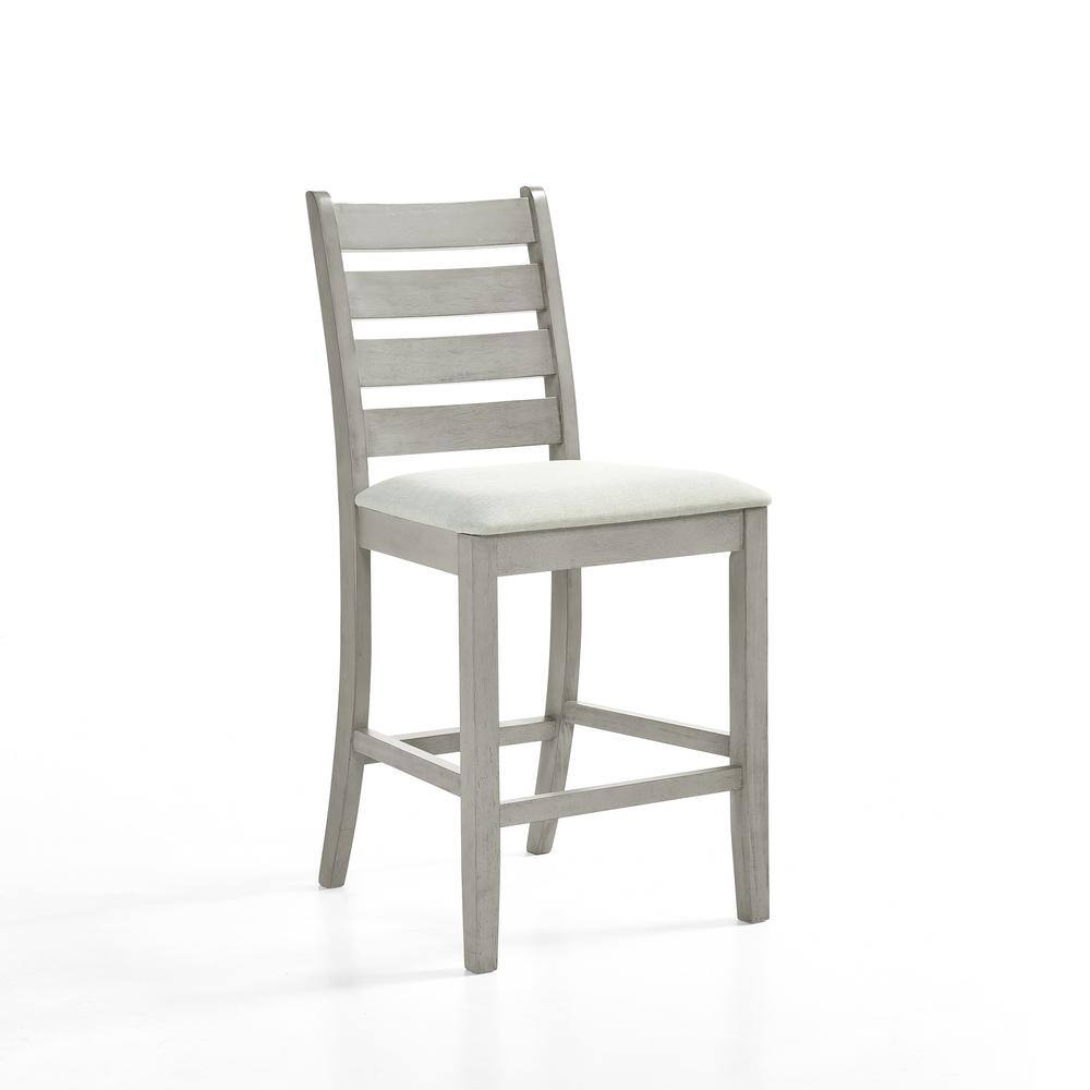 Alt View 2. New Classic Furniture - Furniture Pascal Wood Counter Chair in Driftwood (Set of 2) - Driftwood.
