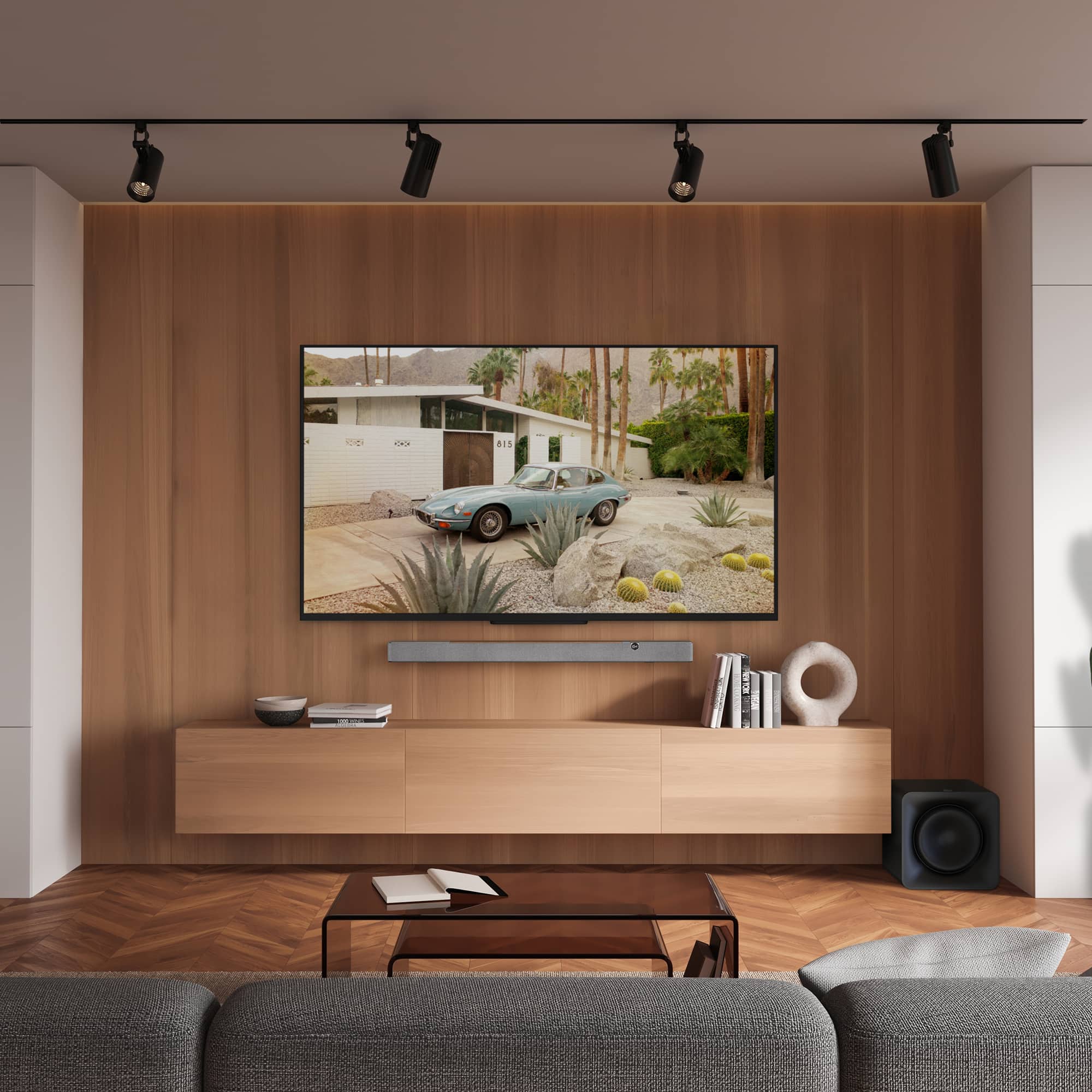 Alt View 6. Klipsch - Flexus CORE 200 3.1.2 Soundbar - Walnut.