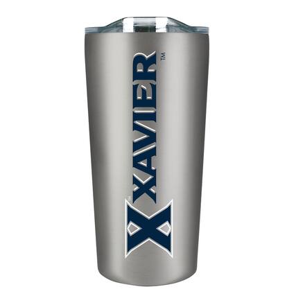 Front. The Fanatic Group - Xavier Musketeers 18oz. Stainless Steel Soft Touch Tumbler - Multicolor.