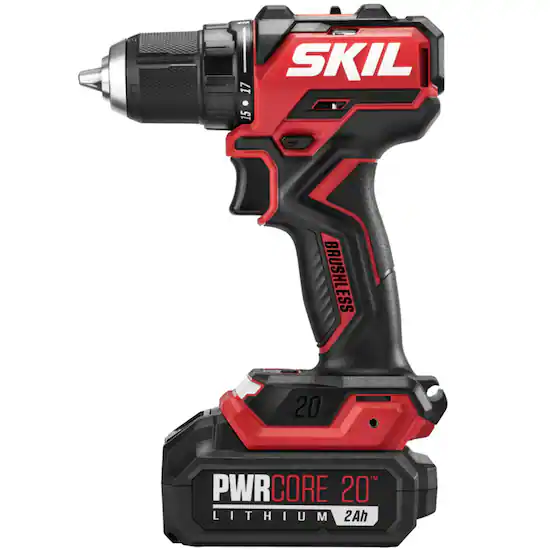 SKIL PWR CORE 20 Brushless 20V 1 2 IN. Compact Drill Driver Kit Black Red DL6293B 10 Best Buy