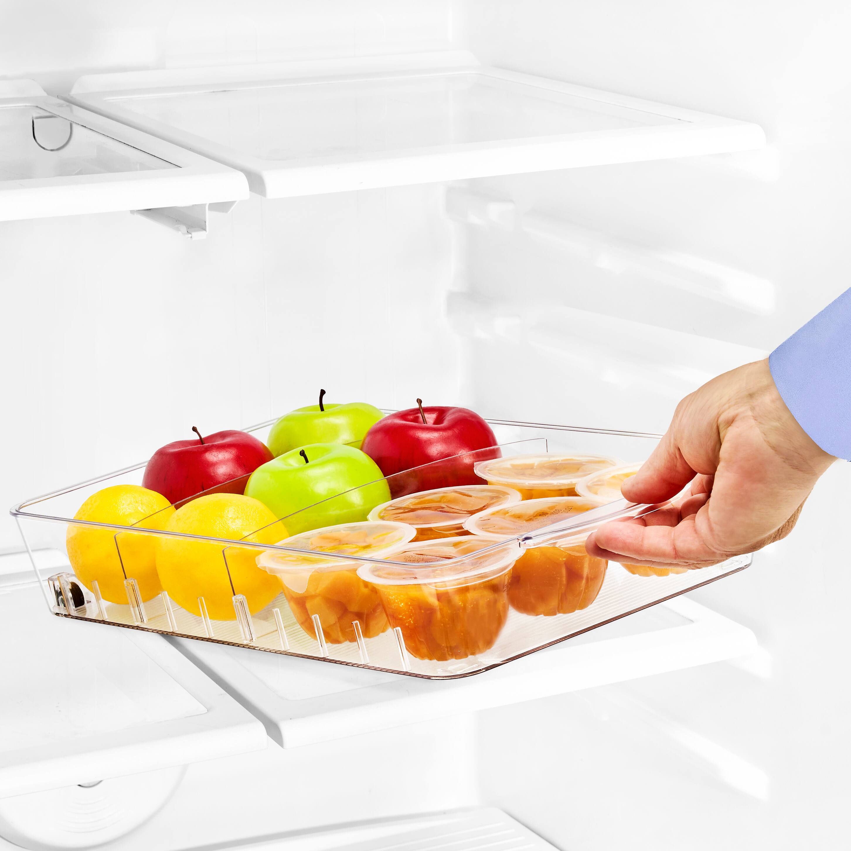 Back. Sorbus - Sorbus Fridge Organizer on Wheels - Rolling Fridge Organizers and Storage Clear Design with Dividers & Handles - Clear.