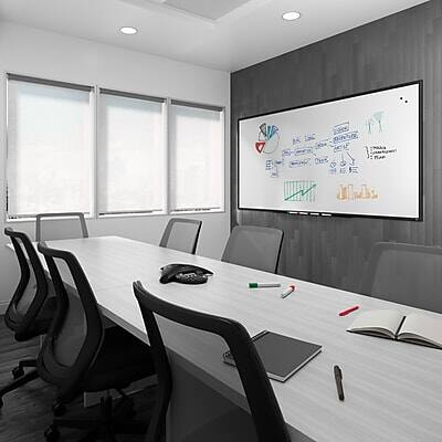 Alt View 2. TRU RED - Magnetic Porcelain Dry Erase Board Frame, 8' x 4' - Black.