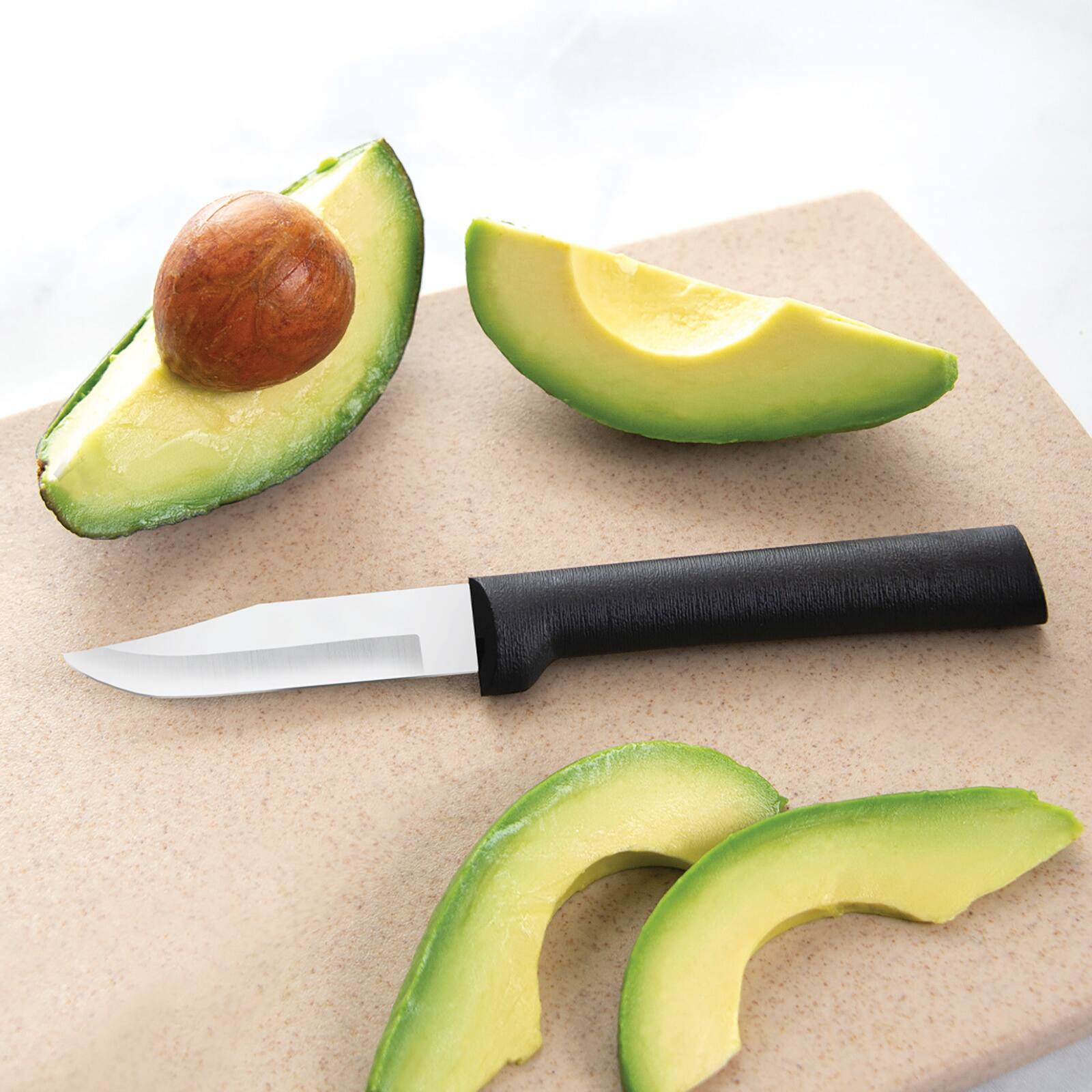 Alt View 1. Rada - Cutlery 2.5-Inch Peeling Paring Knife Set of 2, Black Handles & Quick Edge Knife Sharpener - Black.