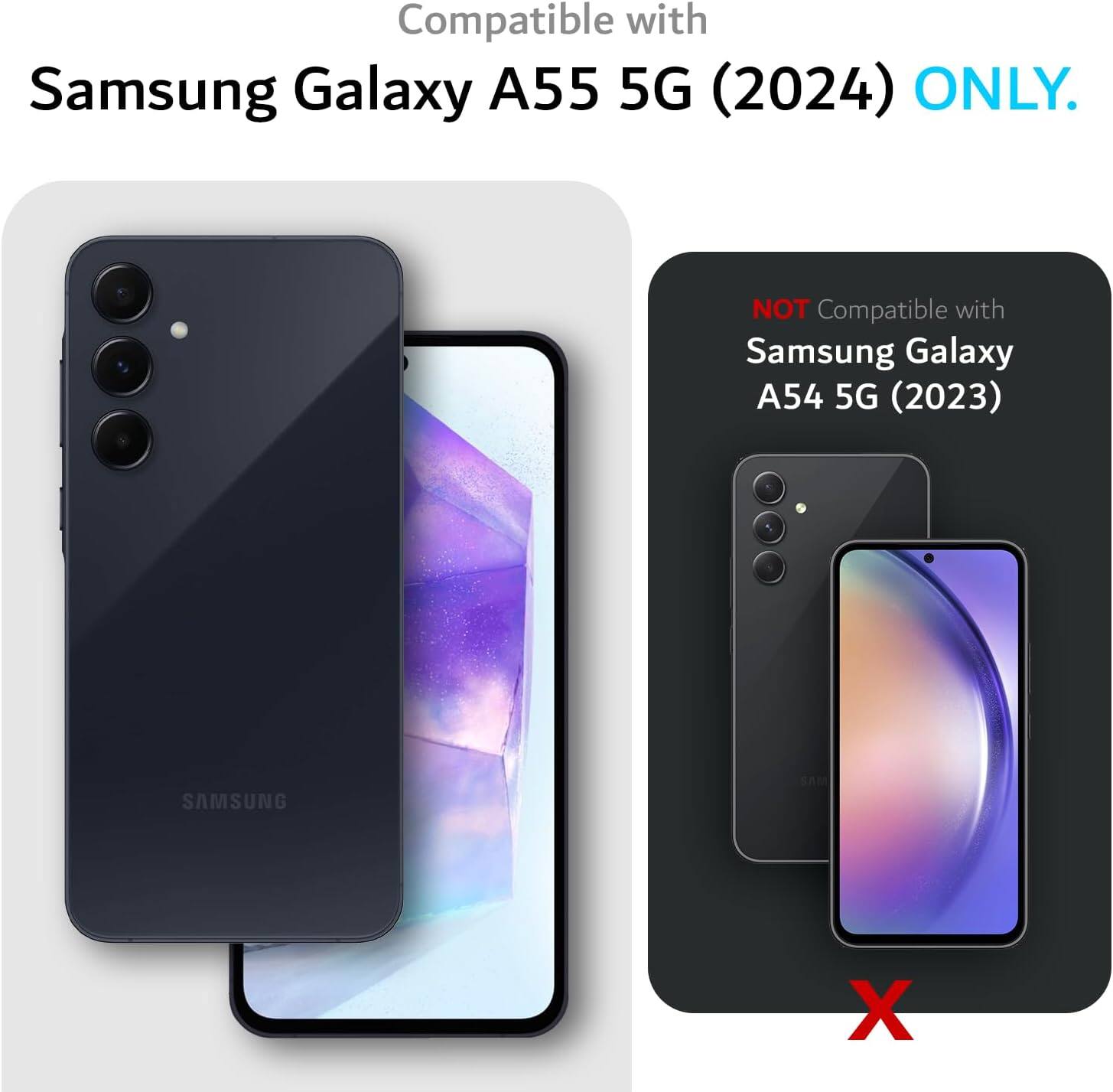 Compatible with Samsung Galaxy A55 5G (2024) ONLY. NOT Compatible with Samsung Galaxy A54 5G (2023)