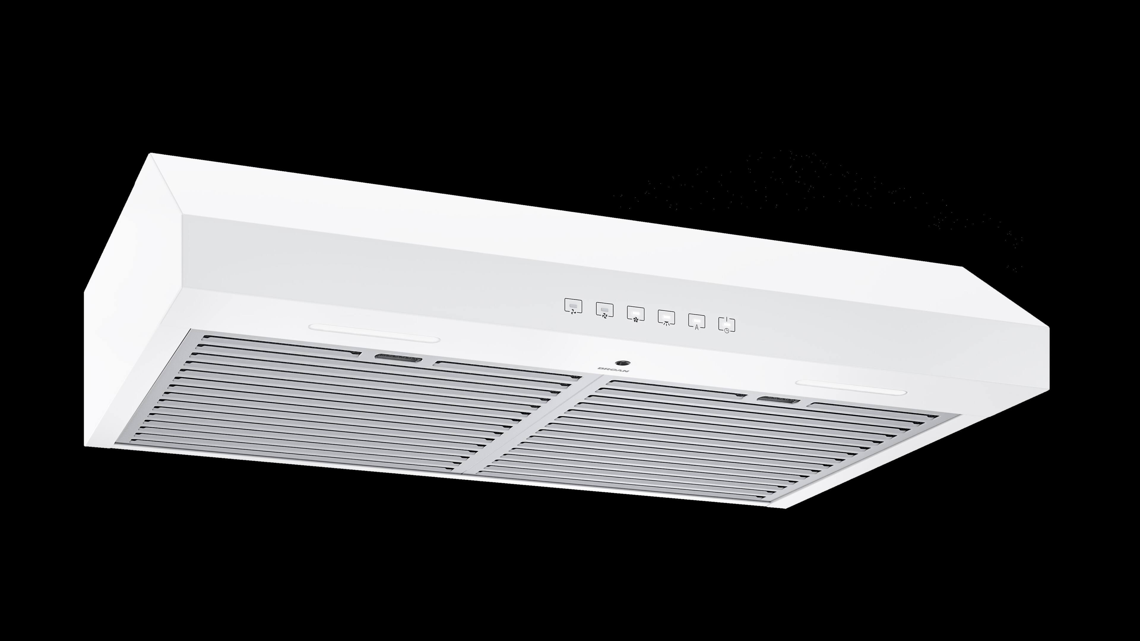 Alt View 1. Broan - Glacier 30-Inch 490 MAX Blower CFM 1.0 Sones White Range Hood - White.
