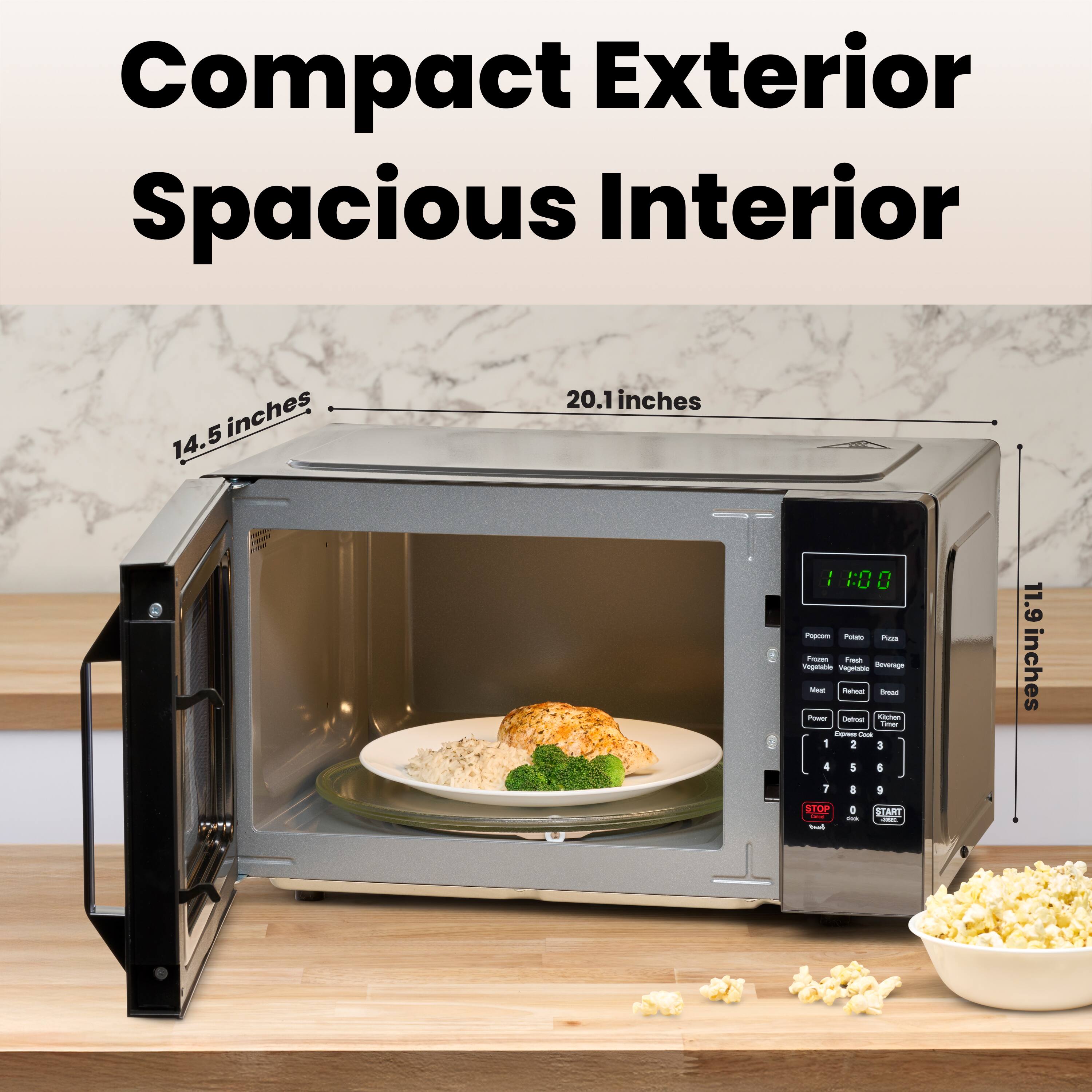 Compact Exterior Spacious Interior  
14.5 inches  
20.1 inches  
11.9 inches