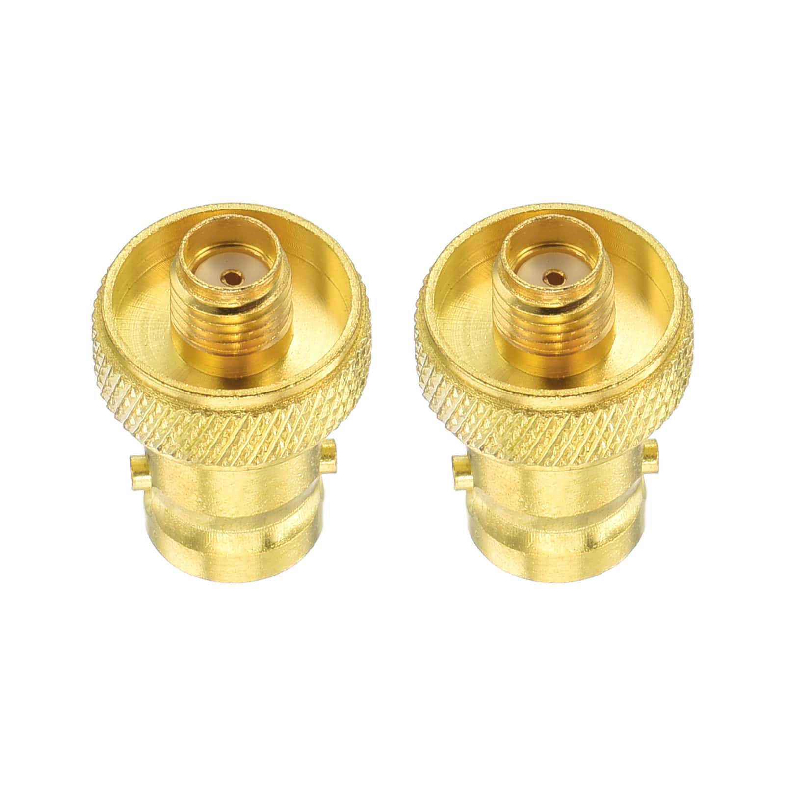 Unique Bargains - 2pcs SMA to BNC Coax Connector, SMA Female to BNC Female Jack 50 Ohm for Antennas/Signal/Ham Radio/Security Cam - Gold