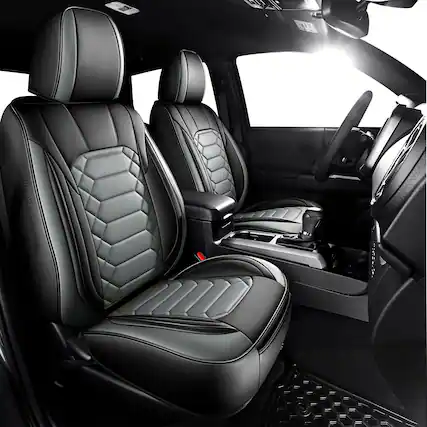 Front. Empire DigiLabs - Tacoma Seat Covers Custom Fit For Toyota Double Crew Cab Faux Leather Pickup Truck - Ottoman Covers 22"Wx22"Dx18"H.