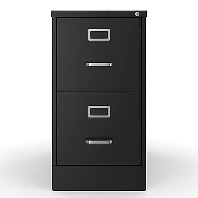 Alt View 1. Staples - 2-Drawer  Vertical File Cabinet, Letter Size, Lockable, 27.95"H x 14.9"W x 24.4"D - Black.