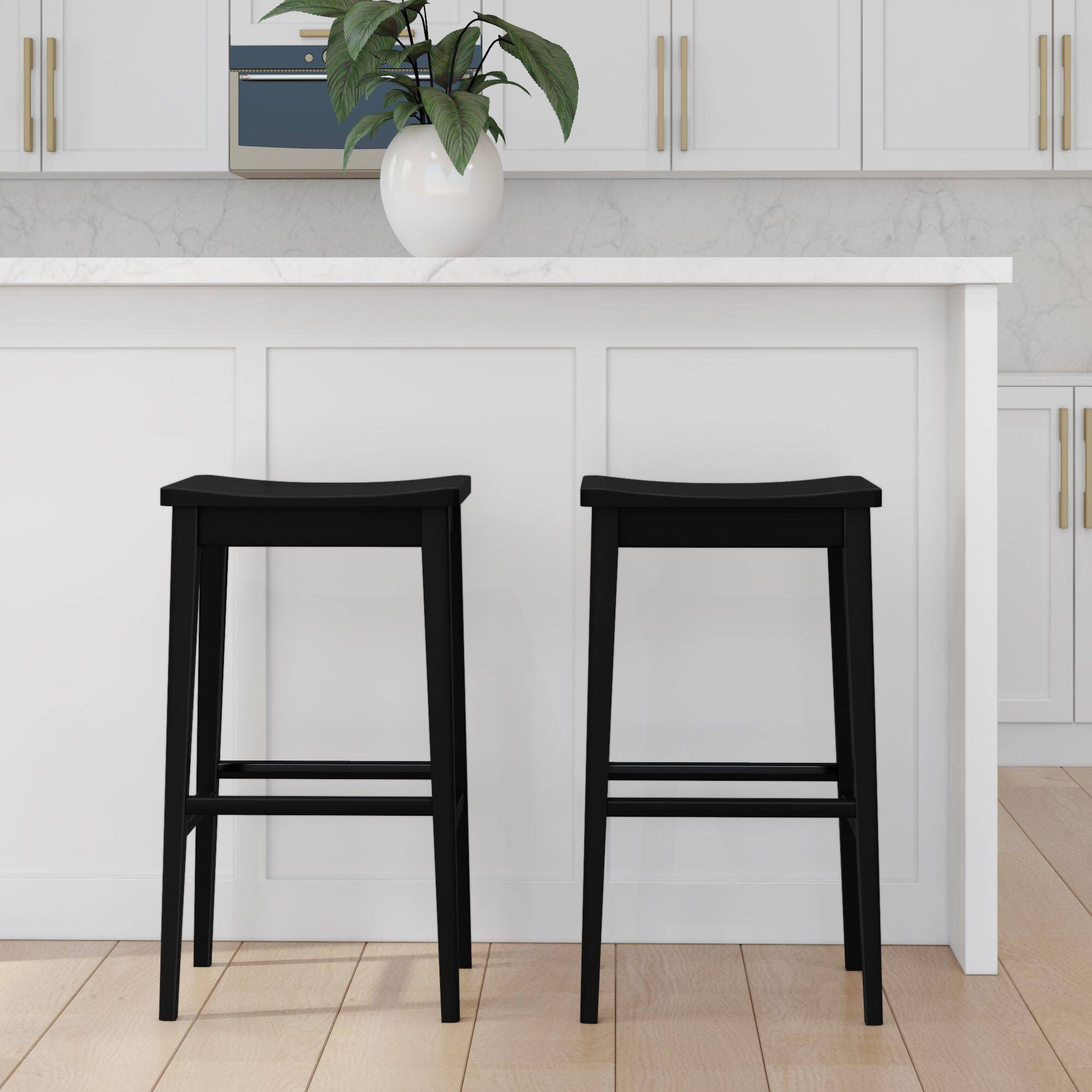 Alt View 1. Plank+Beam - Smythe Stool Bar Height (30in) - 4 pack|| Black - Black.