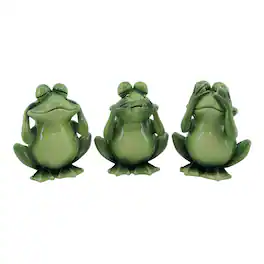 FC Design - 3.5"H 3-PC Frog Hear-No, See-No, Speak-No Evil Figurine Set Office Desk Tabletop Home Decor Gift - Multi-Color