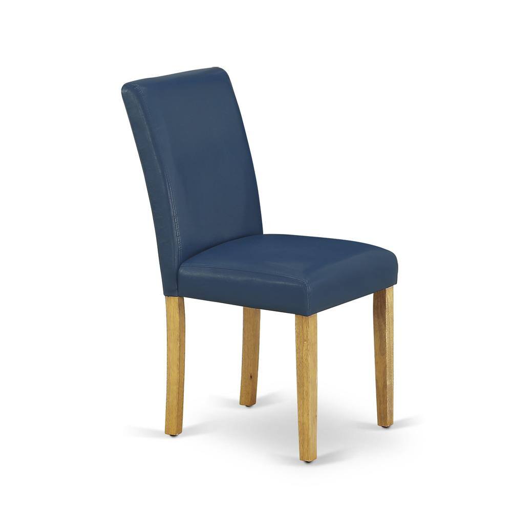 Alt View 1. East West Furniture - AMAB3-OAK-55 3 Piece Dining Table Set - 1 Wood Dining Table and 2 Oasis Blue Kitchen Chairs - Oak Finish - Oak.