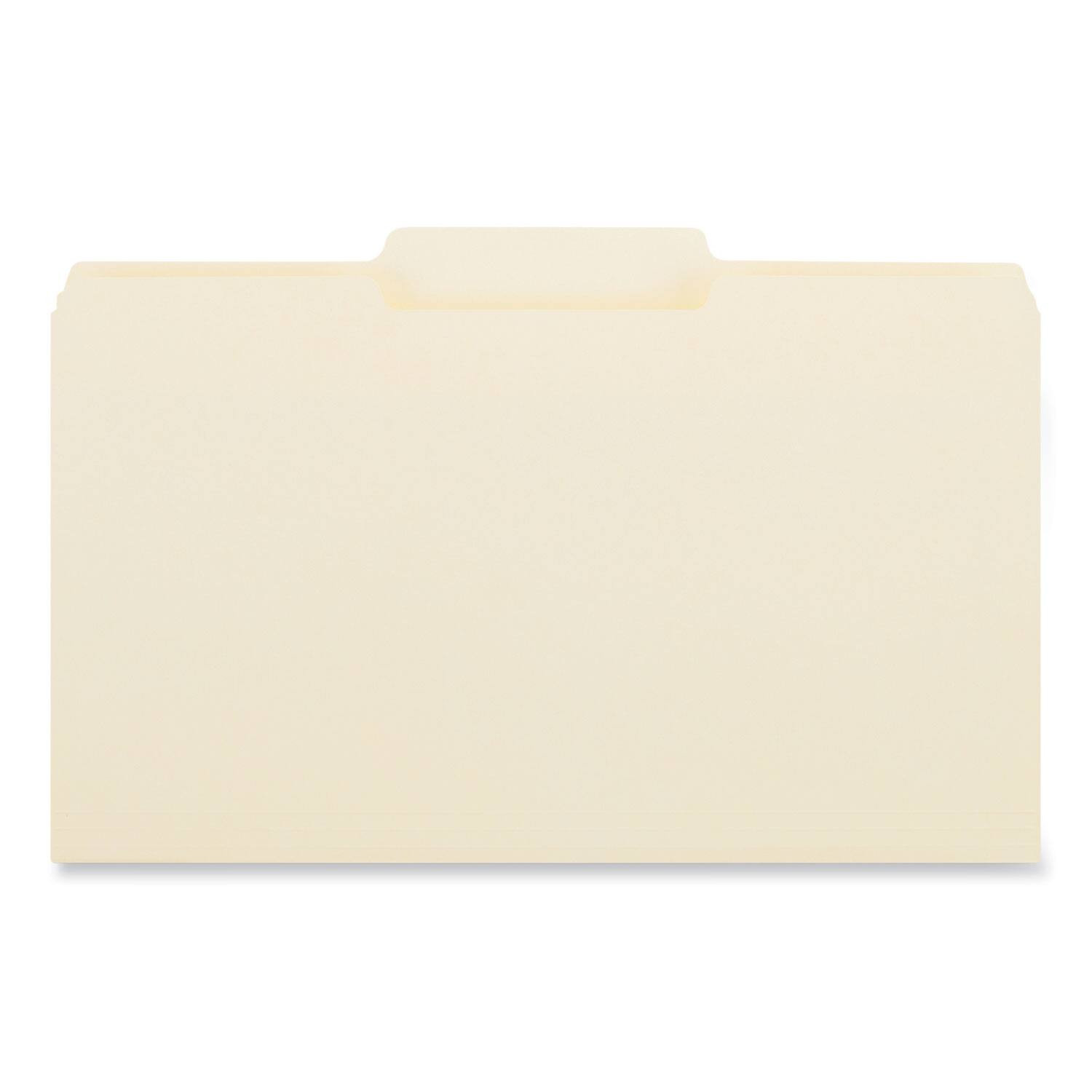 Angle. Universal - Top Tab File Folders, 1/3-Cut Tabs: Center Position, Legal Size, 0.75" Expansion, Manila, 100/Box.