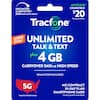 Unlimited Talk & Text plus 4 GB Carryover Data at High Speed. Spam Filter Included. 5G Compatible. No Contract. 30-Day Plan. Smartphone Card.