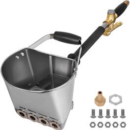 VEVOR - 4 Jet 3Hp Stucco Sprayer Plaster Sprayer Cement Mortar Spray Gun Hopper Wall Paint Spray Gun Wall Painting Concrete - Silver