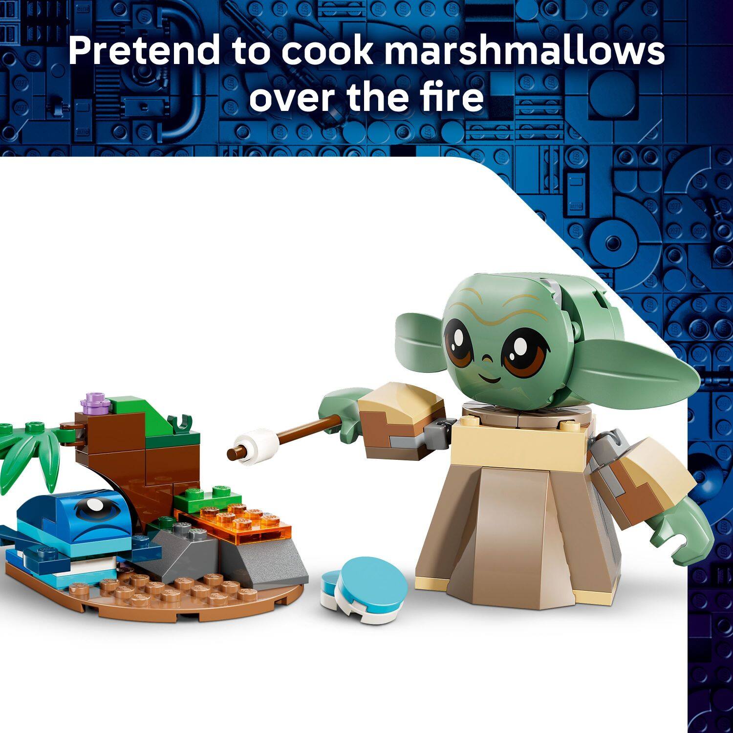 Pretend to cook marshmallows over the fire