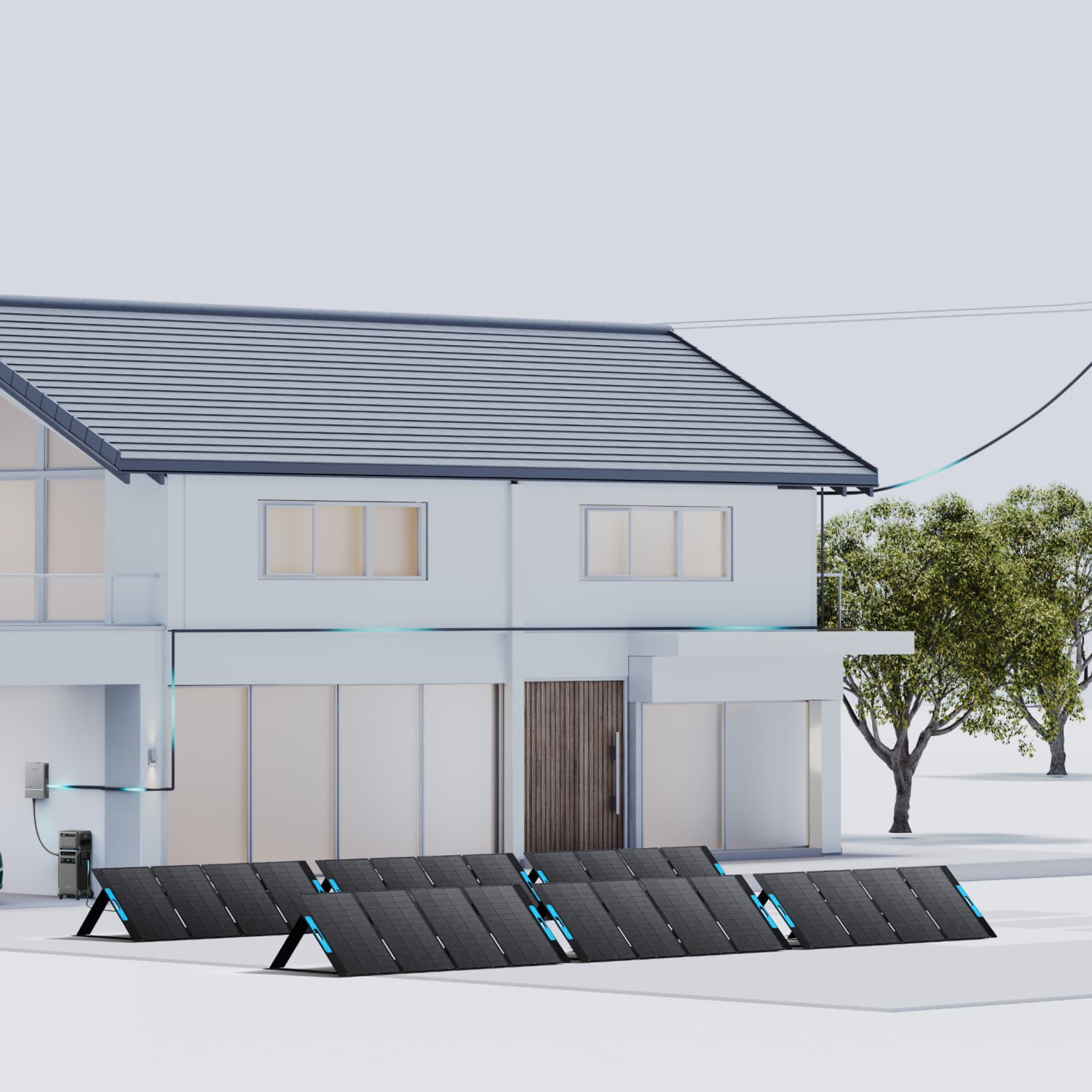 Alt View 14. Anker - SOLIX F3800 Whole-Home Backup Power Station(3.8kWh-58.8kWh) - Dark gray.