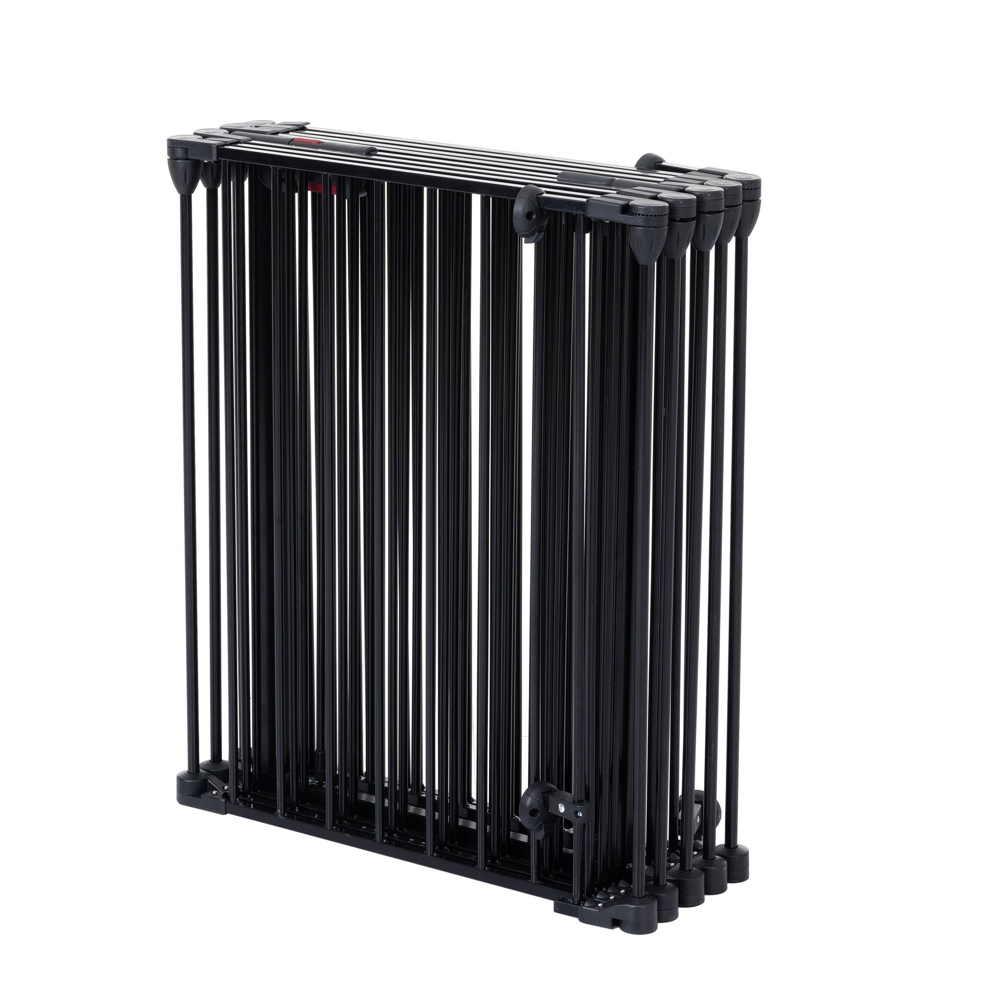 Alt View 2. Boyel Living - 150-Inch 6-Panel Configurable Dog Gate with Walk-Through Door - Black.