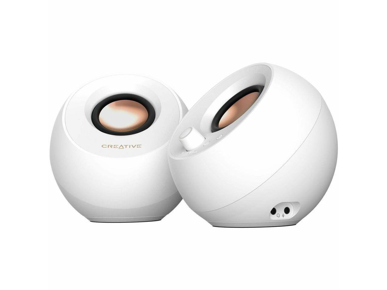 Alt View 2. Creative Labs - Creative Labs Pebble Pro 2.0 Bluetooth Desktop Speakers (White) - White.