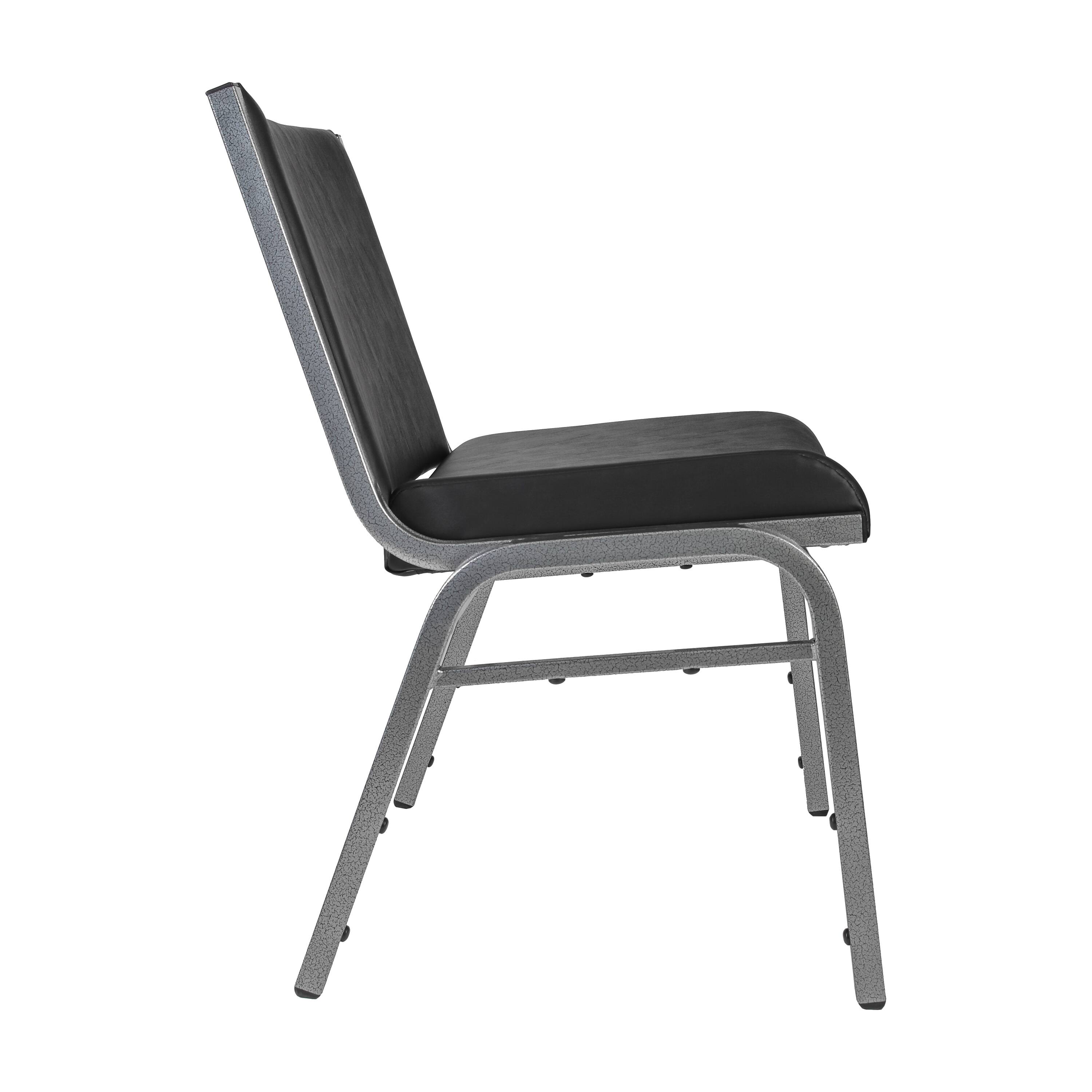 Left. Flash Furniture - HERCULES Big & Tall 1000 lb. Rated Black Vinyl Stack Chair - Black.