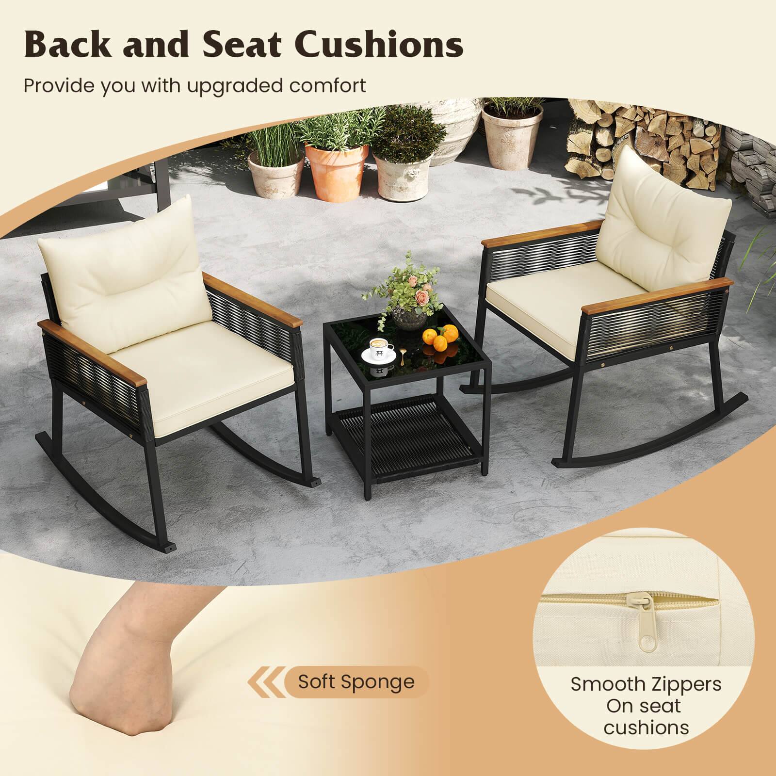 Back and Seat Cushions
Provide you with upgraded comfort
Soft Sponge
Smooth Zippers On seat cushions