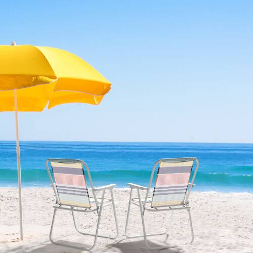 Alt View 9. Winado - 1PC 30in Portable Folding Beach Camping Chair, Comfortable Pool Seat Lightweight for Indoor Outdoor Garden Beach Lawn - Colorful Stripe.