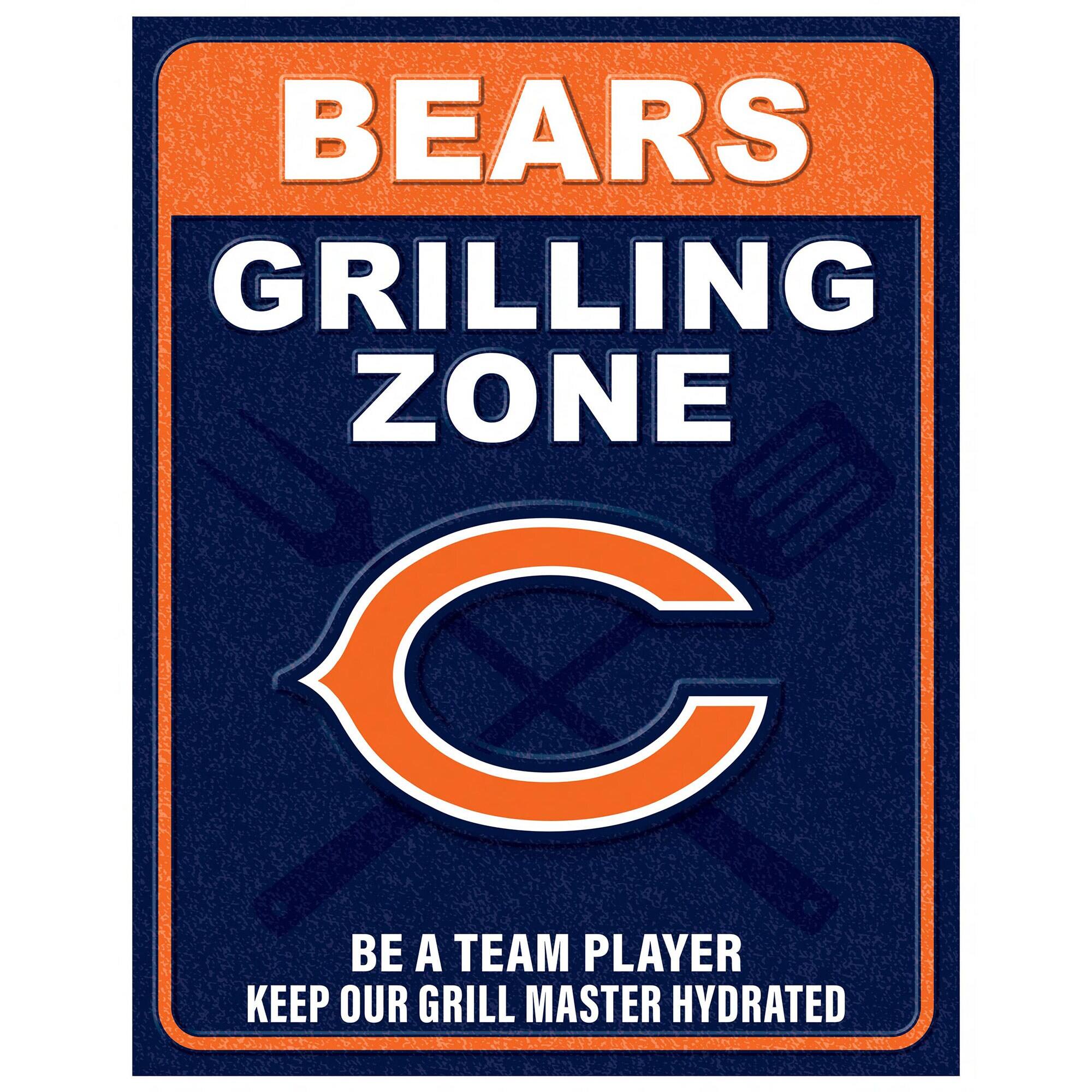 Chicago Bears 13" x 20" Grill Zone Metal Sign