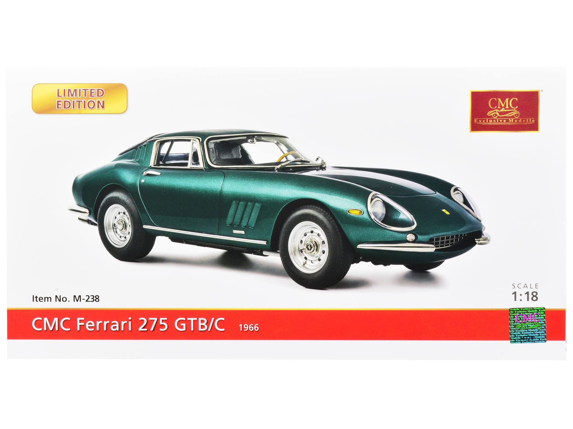 LIMITED EDITION

CMC Ferrari 275 GTB/C 1966

Item No. M-238

SCALE 1:18