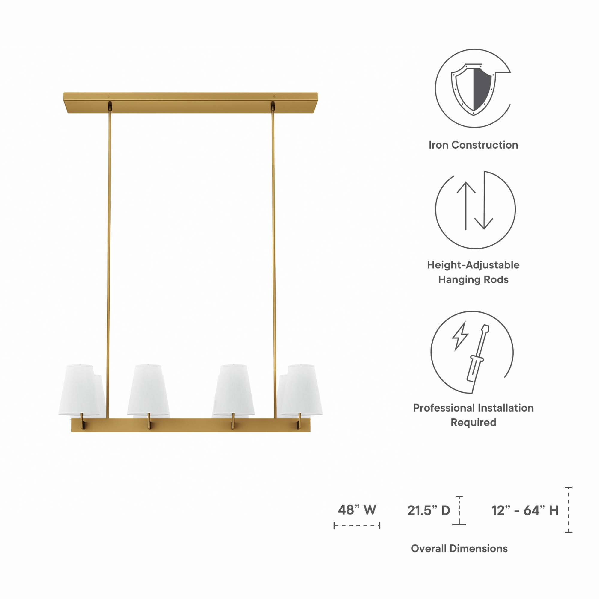 Iron Construction  
Height-Adjustable Hanging Rods  
Professional Installation Required  

48" W  
21.5" D  
12" - 64" H  

Overall Dimensions