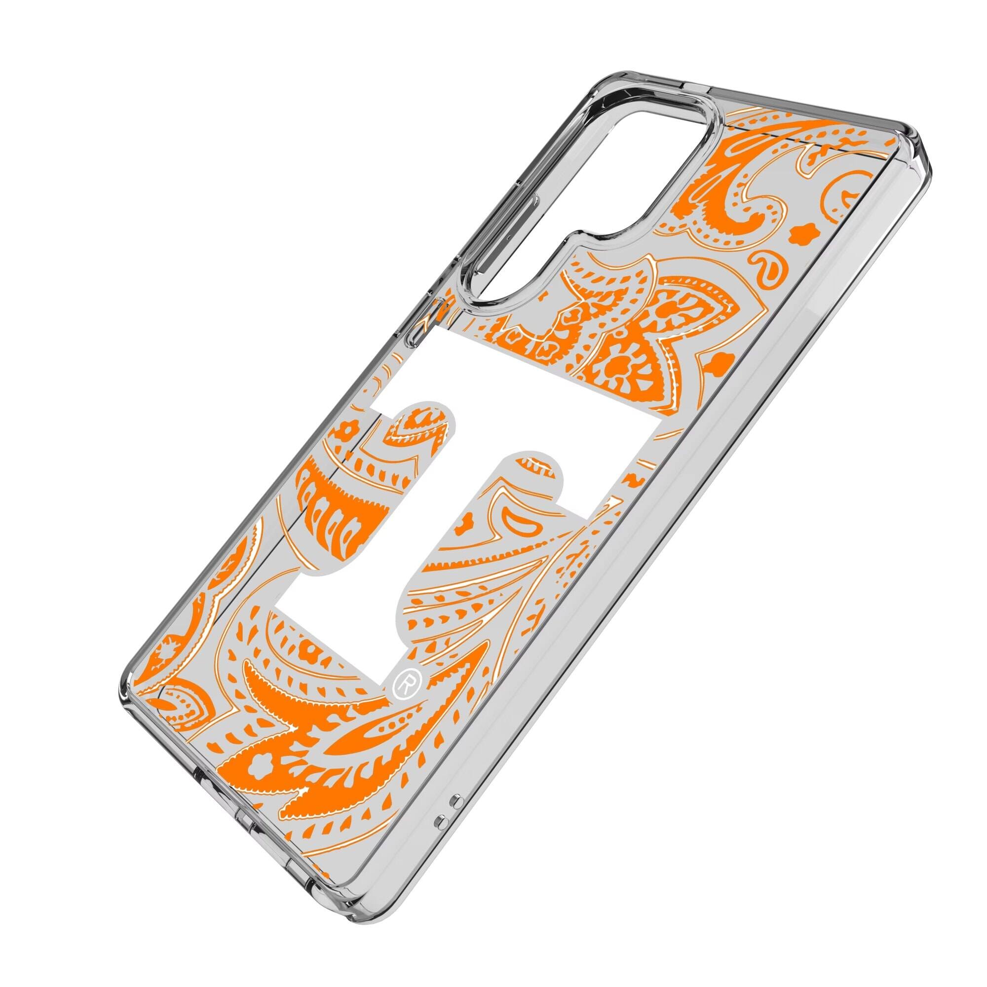 Alt View 1. Keyscaper - Tennessee Volunteers Paisley Galaxy Clear Case - S25 Ultra - Multicolor.