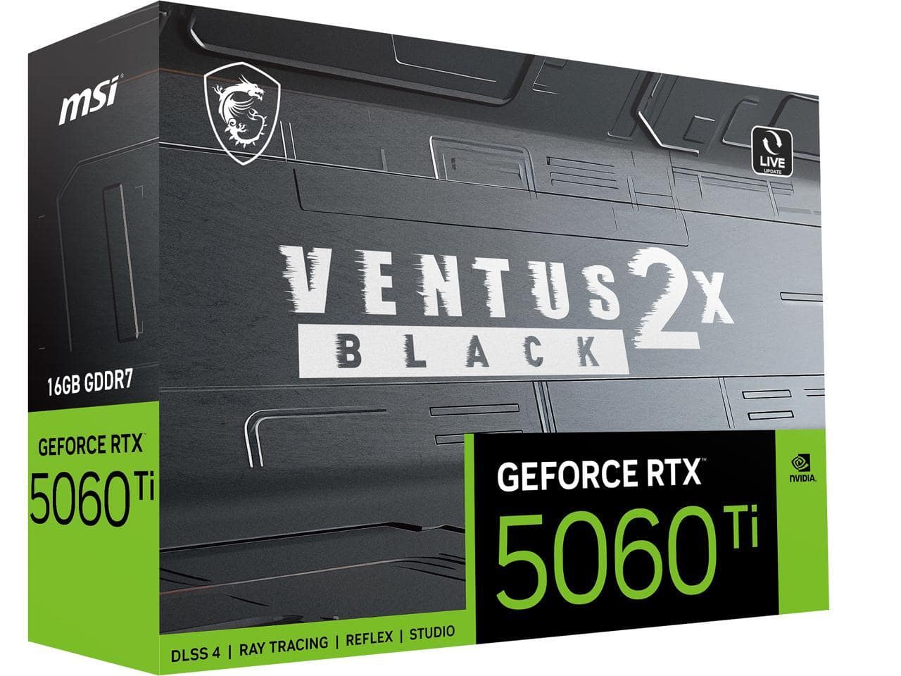 MSI Ventus RTX 5060 Ti 16GB GDDR7 PCIe 5.0 x16 (use x8) Graphics