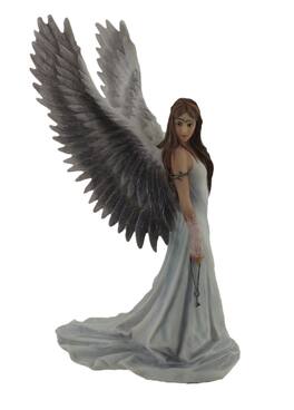 Veronese Design - Anne Stokes `Spirit Guide` Angel Statue 9 1/2 In - Black