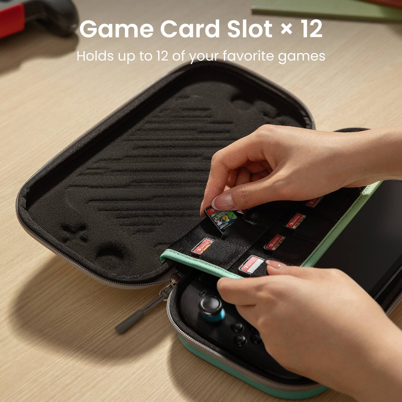 Game Card Slot x 12
Holds up to 12 of your favorite games