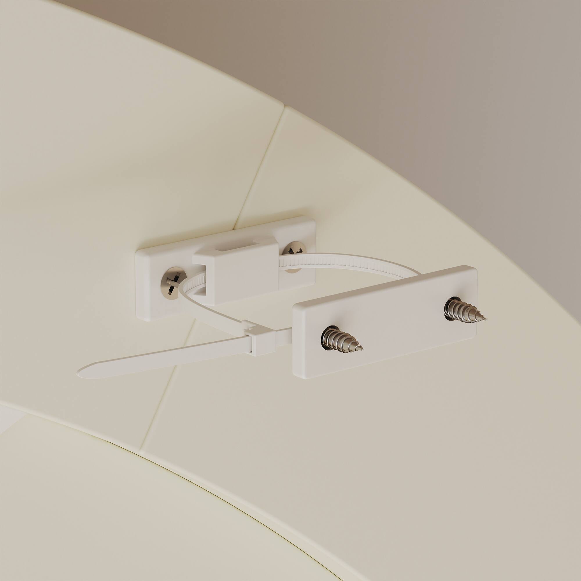 Alt View 1. FUFU & GAGA - Arched Top Display Cabinet with Multi-Tier Open Shelves and Anti-Tip Design for Living Room or Study - Off-White.