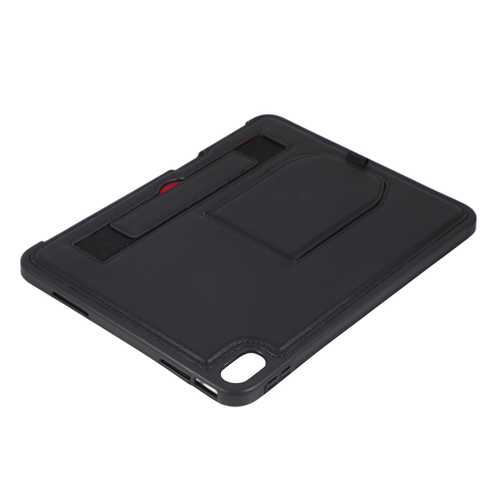 Alt View 1. Dteck - Shockproof Case for Apple iPad (A16) 11" 2025 with Hand Strap and Foldable Kickstand, PU Leather TPU Protective Cover - Black.