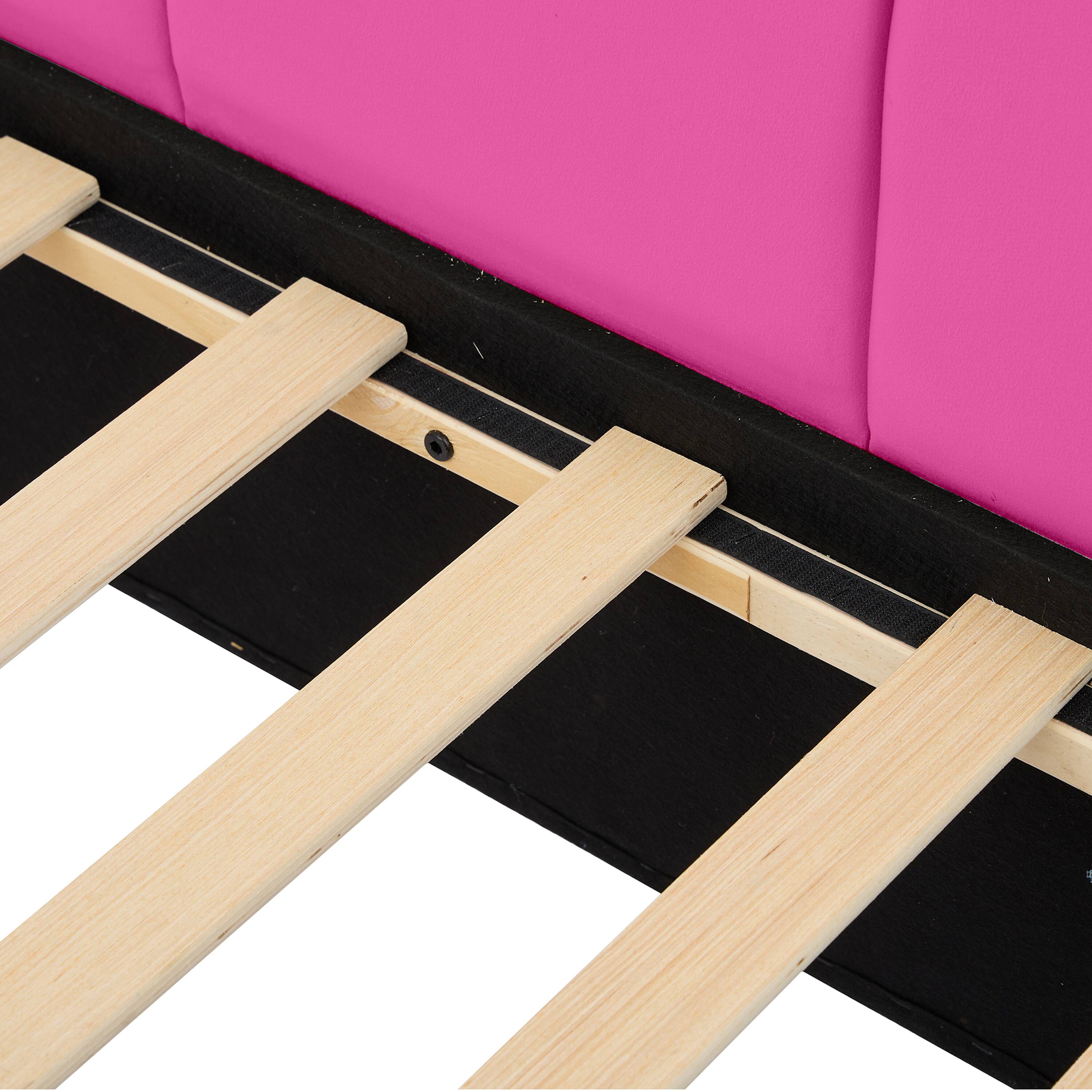 Alt View 6. Tiramisubest - Full Size Upholstered Daybed with 2 Drawers, Velvet Sofabed with Soft Fabric Headboard, No Box-spring Needed, Rose Red - Rose Red.