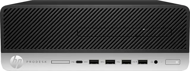 Front. HP - Refurbished ProDesk 600 G5 Desktop - Intel Core i7 - 16GB Memory - 512GB SSD - Black.