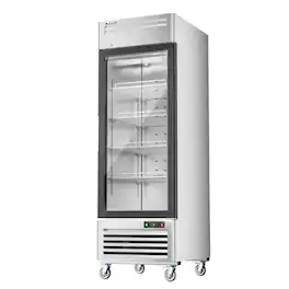 Coolski - 27 in. 21.8 cu. ft. 1-Glass Door Commercial Reach In Display Upright Freezer - Stainless Steel