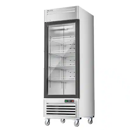 Front. Coolski - Coolski 27 in. 21.8 cu. ft. 1-Glass Door Commercial Reach In Display Upright Freezer in Stainless Steel - Stainless steel.