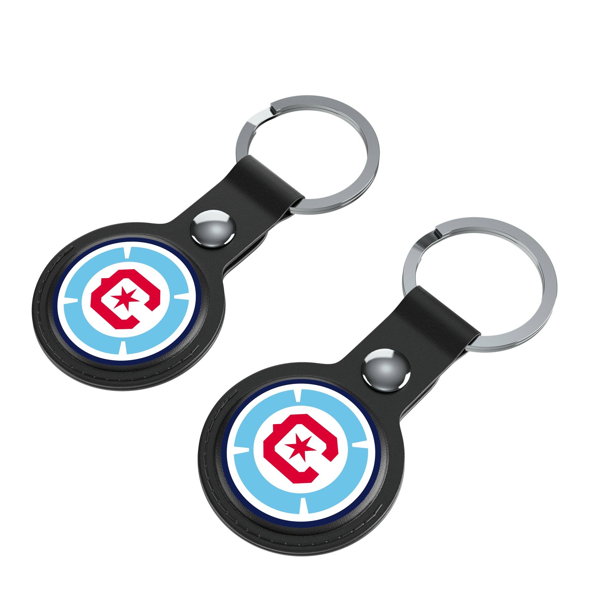 Alt View 1. Keyscaper - Chicago Fire Two-Pack Insignia AirTag Holders - No Size - Black.