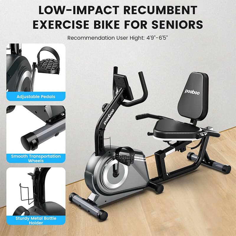 LOW-IMPACT RECUMBENT EXERCISE BIKE FOR SENIORS

Recommendation User Height: 4'9"-6'5"

- Adjustable Pedals
- Smooth Transportation Wheels
- Sturdy Metal Bottle Holder