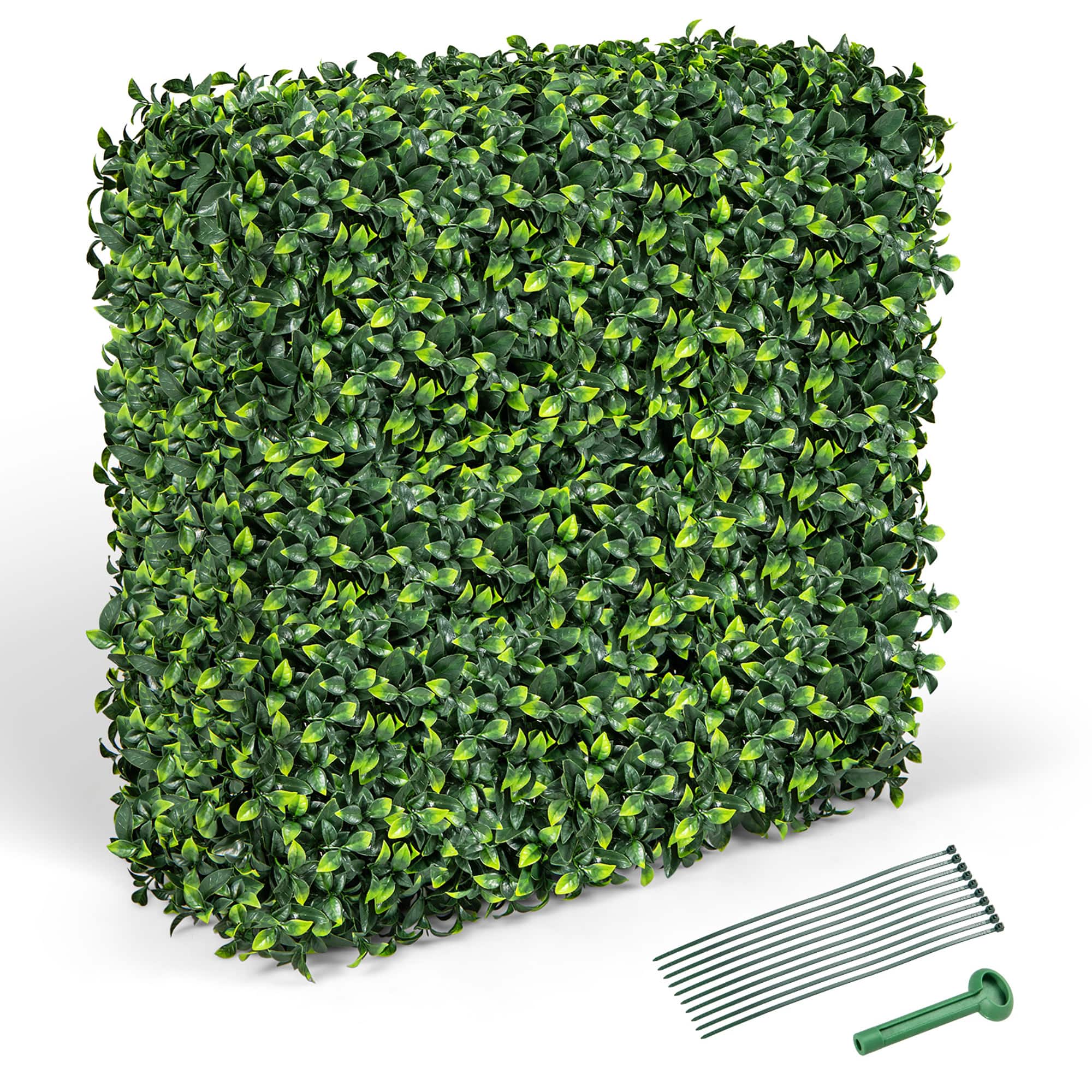 Gymax - Artificial Plant Wall w/ Realistic PE Leaves Zip Ties Decoration 36'' x 15'' x 34'' - Green price history on PriceWatchPro
