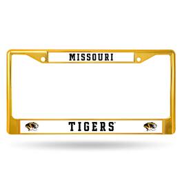 Rico Industries - Missouri Tigers Gold Painted Chrome Metal License Plate Frame - Multi