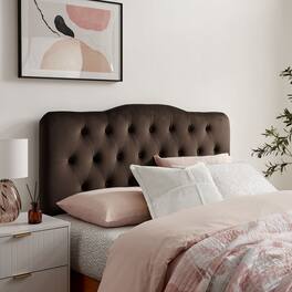 Annabel Diamond Tufted Performance Velvet Headboard by Modway - Chocolate Brown