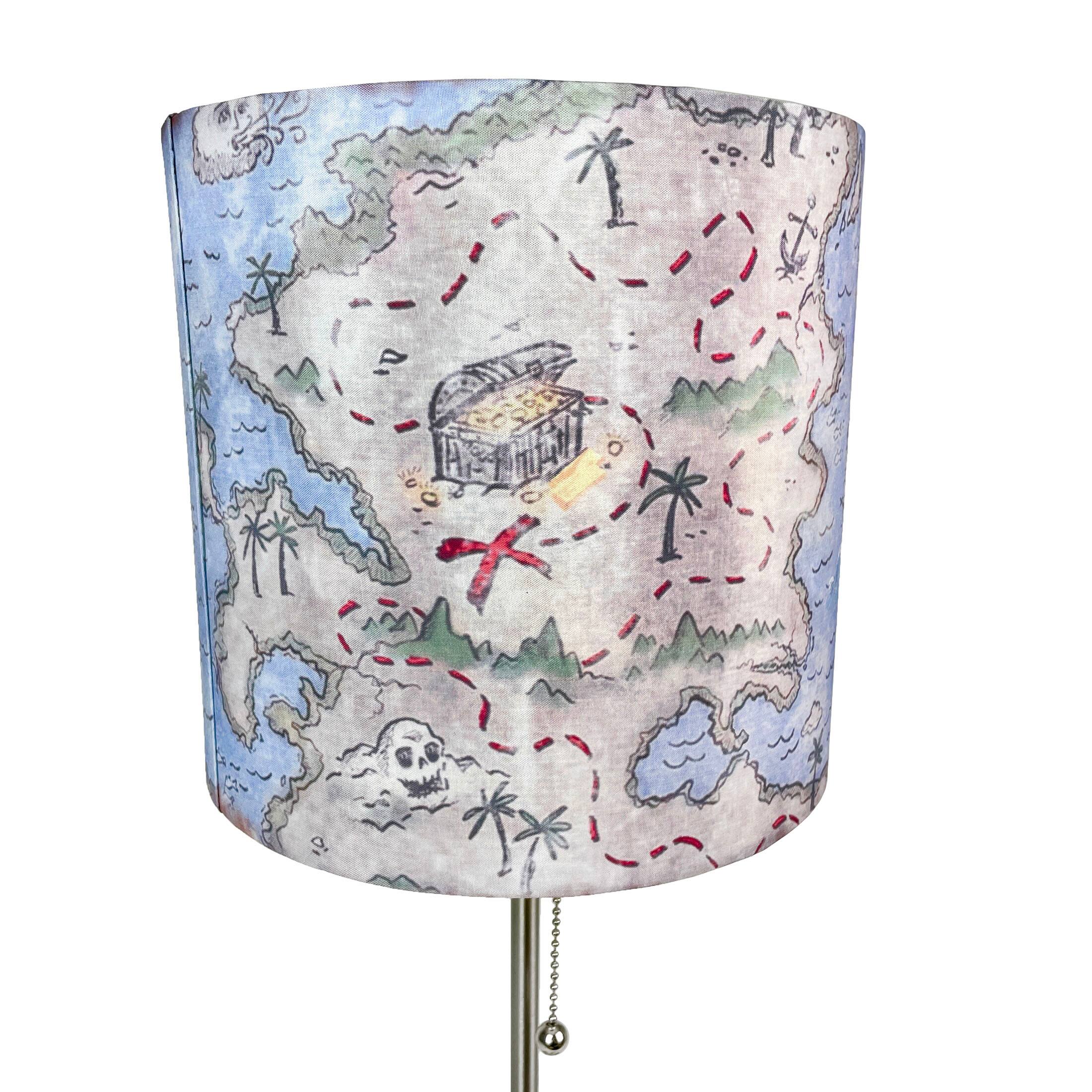 Alt View 8. Zeckos - Decorative Treasure Map Brushed Nickel Accent Lamp Coastal Pirate Beach Decor - Multicolored.