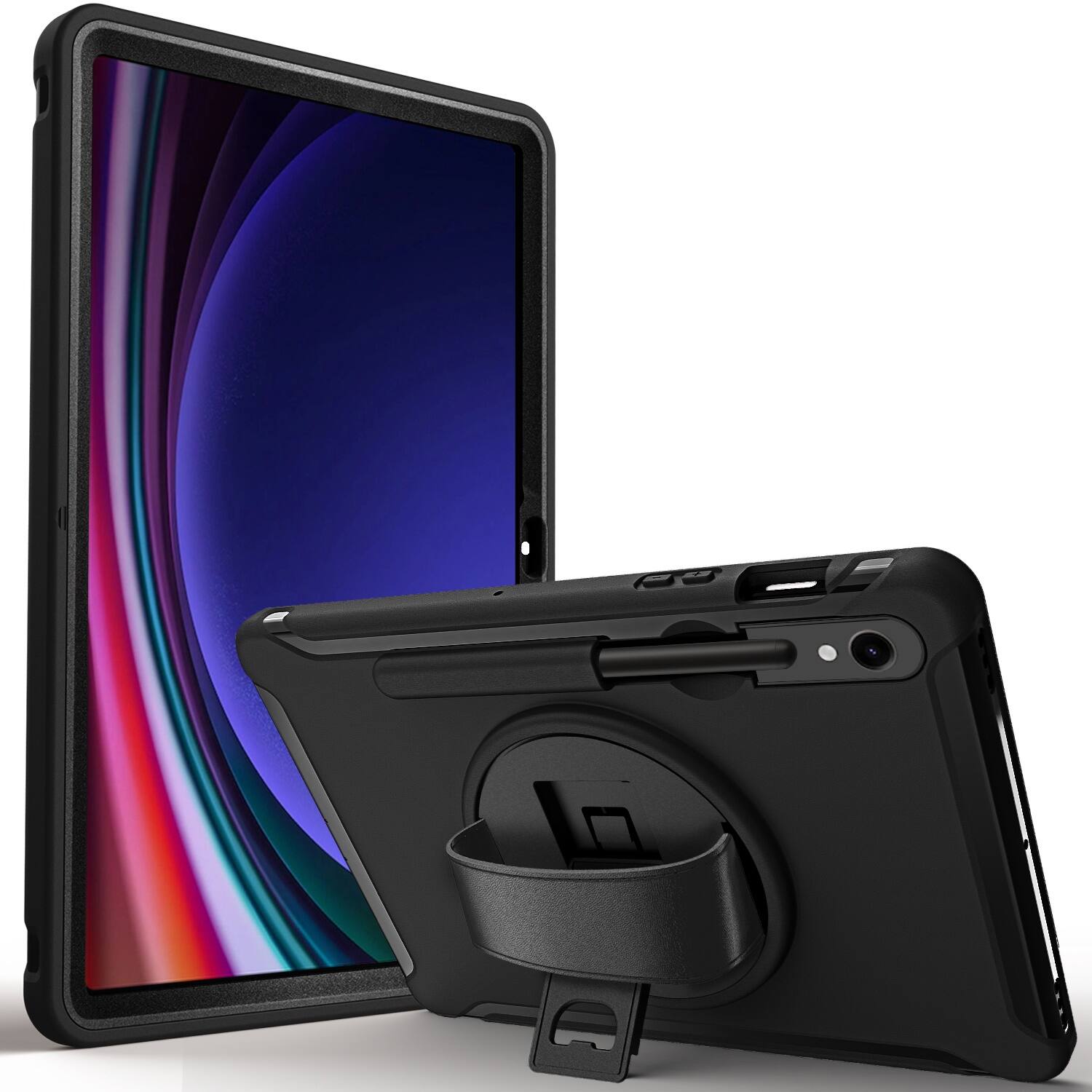 Alt View 13. SaharaCase - Raider Series Hand Strap Case for Samsung Galaxy Tab S10 Lite (2025), Tab S10 FE, Tab S8, Tab S9, and Tab S9 FE - Black.